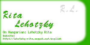 rita lehotzky business card